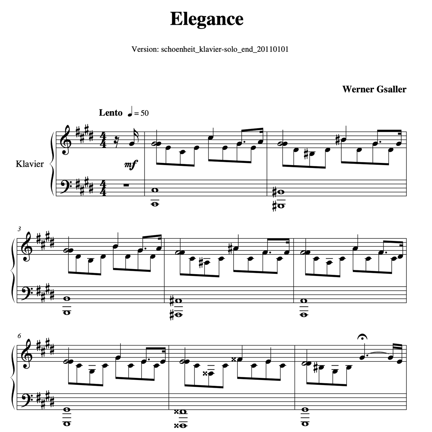 Elegance - Sheet Music