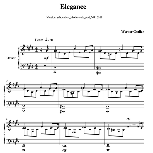 Elegance - Sheet Music