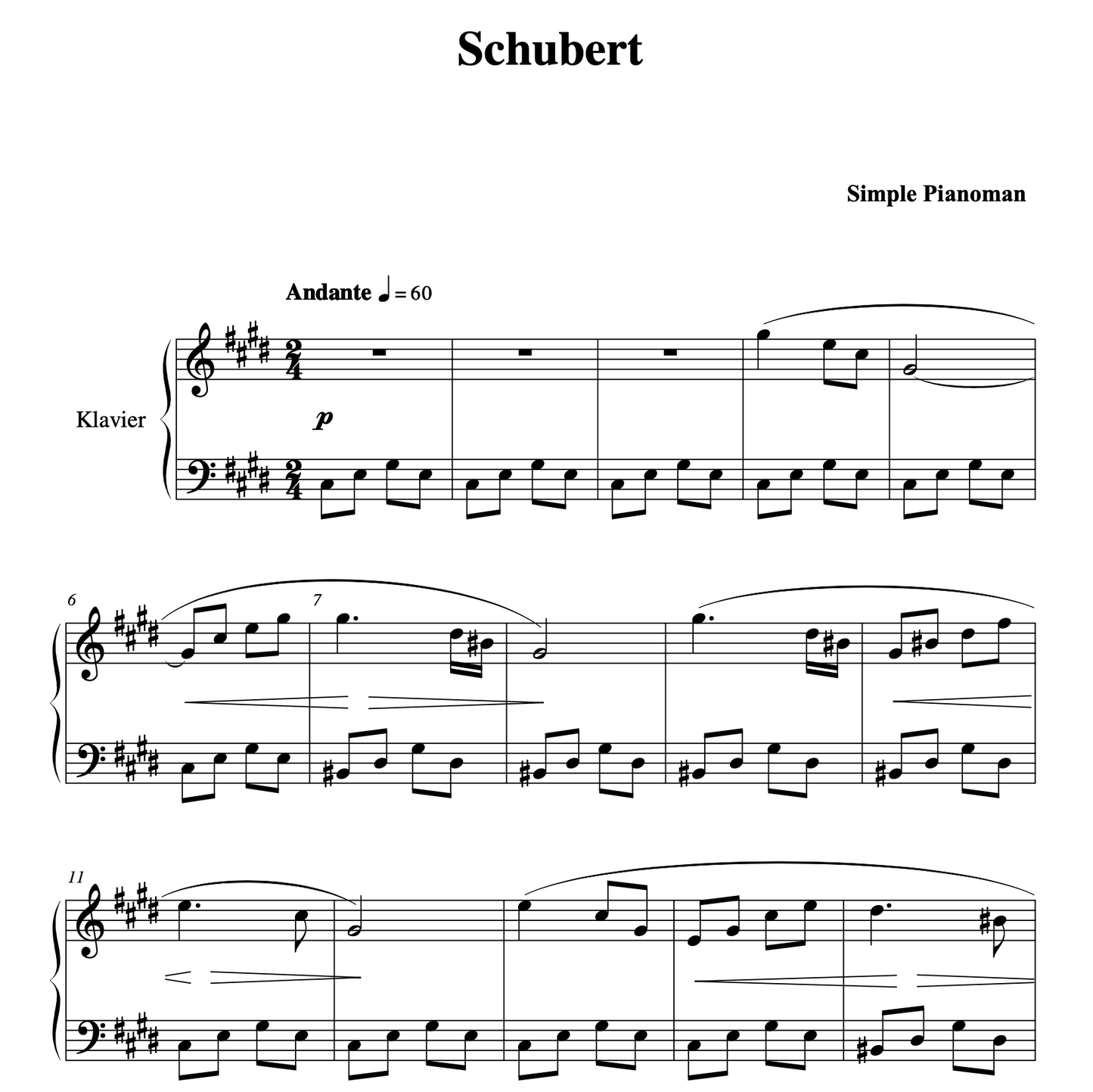 Schubert - Sheet Music