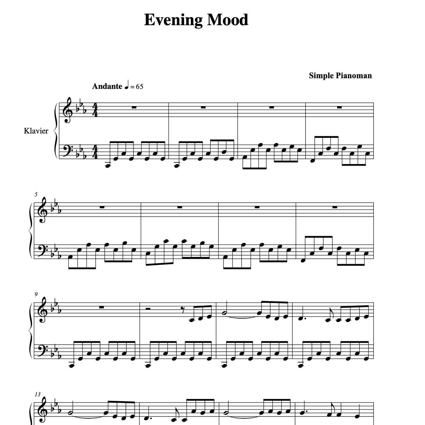 Evening Mood - Sheet Music