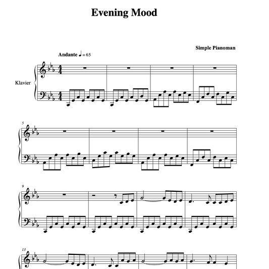 Evening Mood - Sheet Music