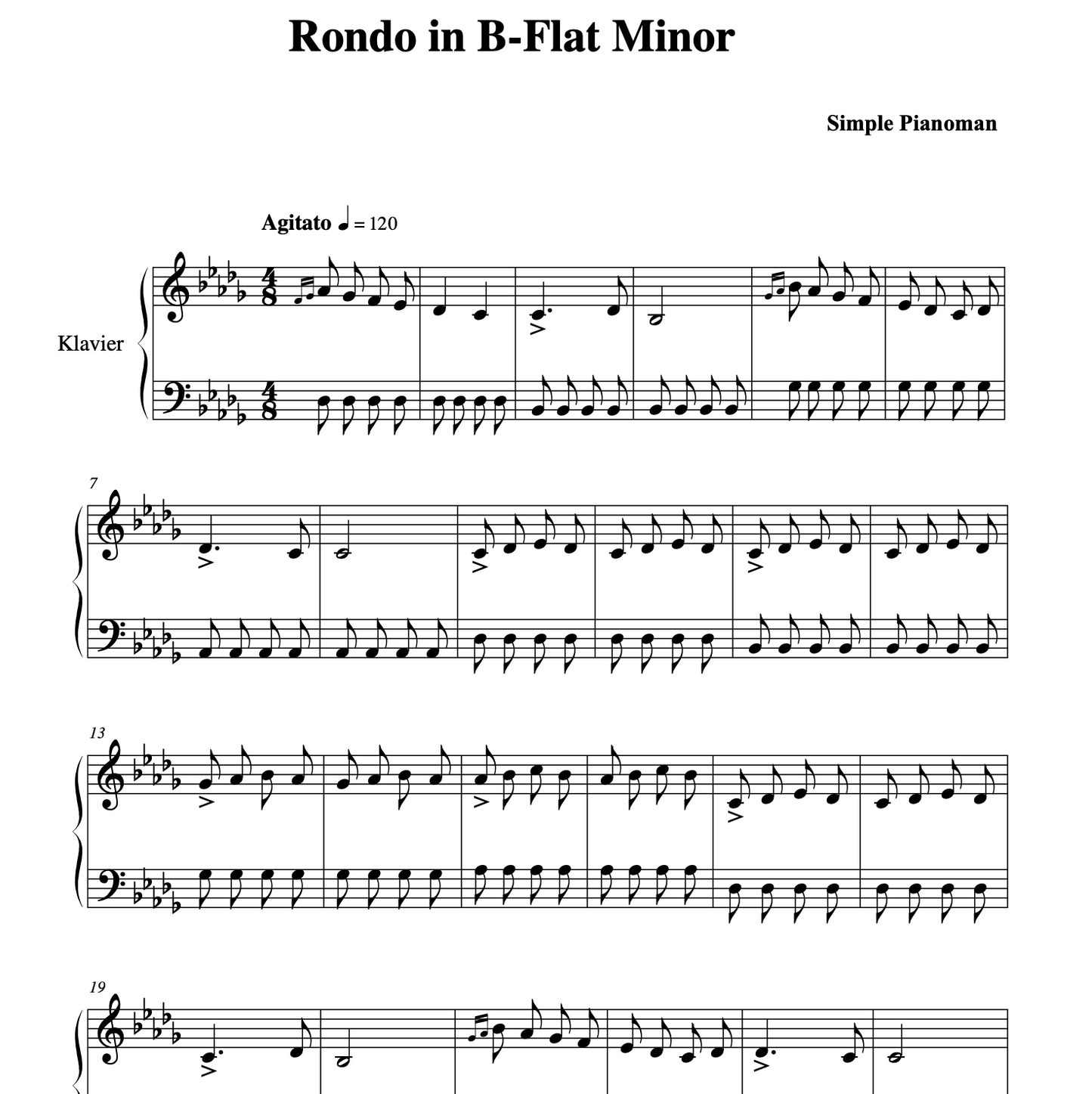 Rondo in B-Flat Minor - Sheet Music