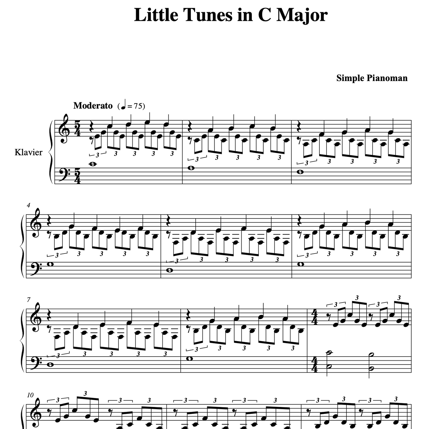 Little Tunes in C-Major - Sheet Music