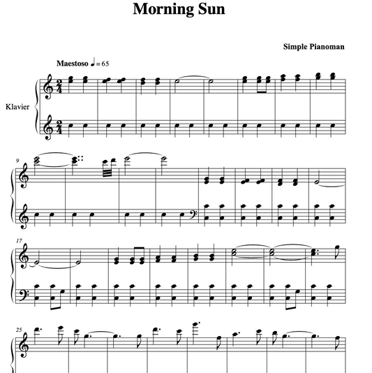 Morning Sun - Sheet Music